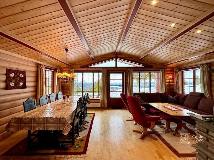 Large Cabin Sjusjoen Best View, Sauna, Ski Inout エクステリア 写真